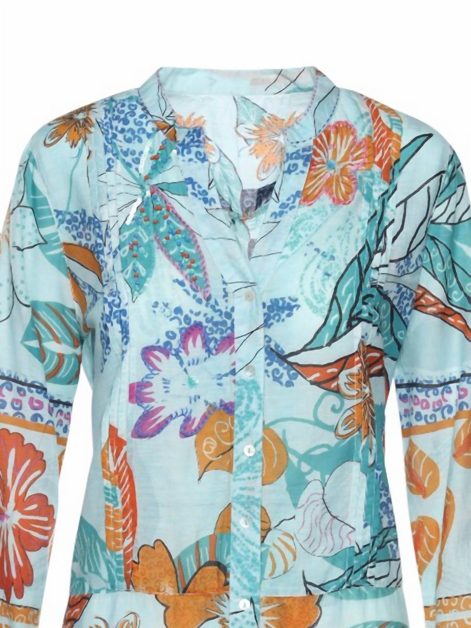 KikiSol - Women's Artisan Tamarind Beaded Embroidered Tunic Top - Rack Hunt -