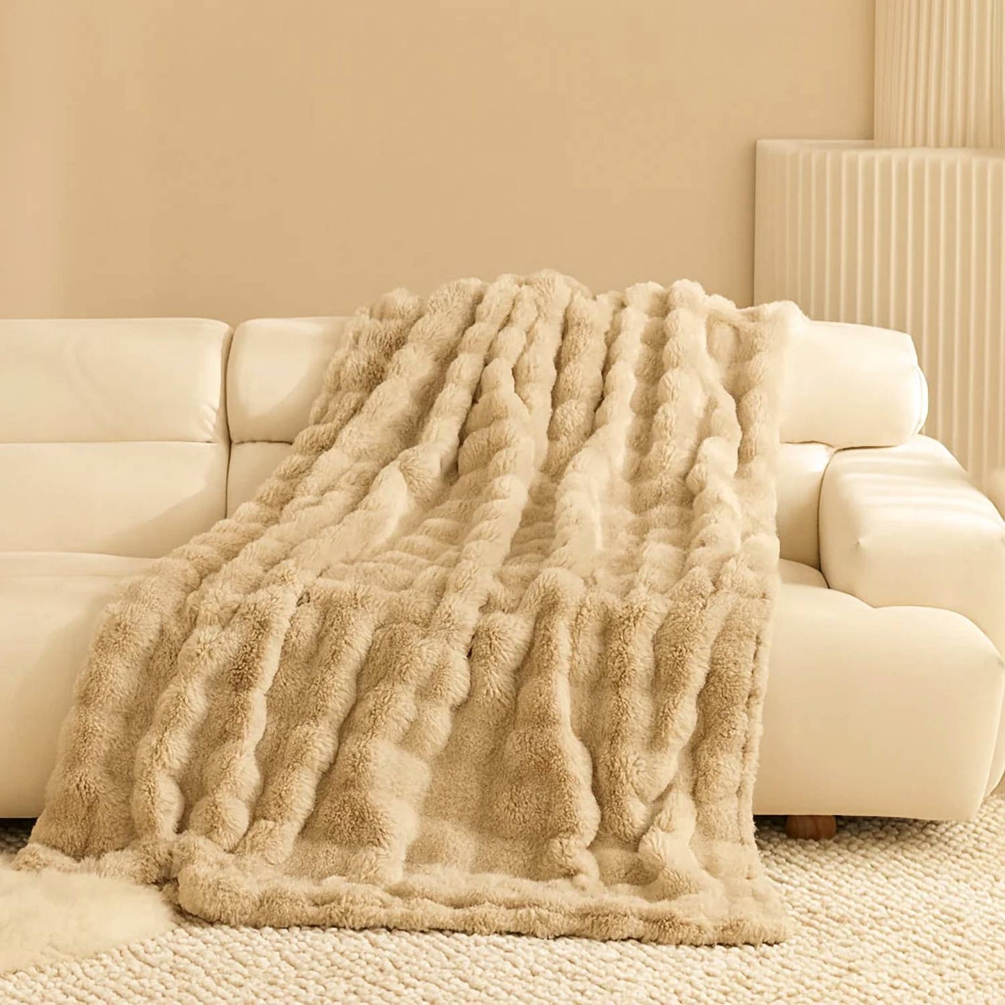 Bubble Faux Fur Throw Blanket