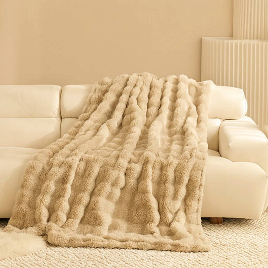 Bubble Faux Fur Throw Blanket