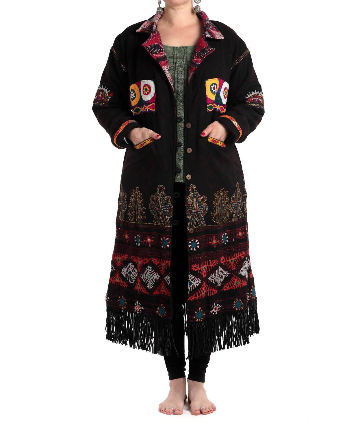 StandAwt - Hand-embroidered Patches Merino Wool Coat - Rack Hunt -