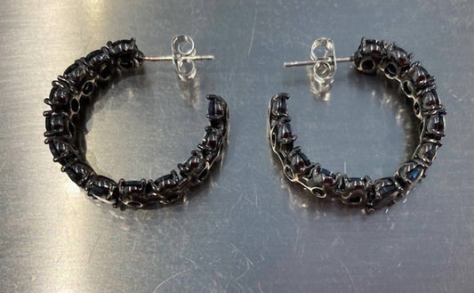 Haley Oval Cut Crystal Hoop Earring