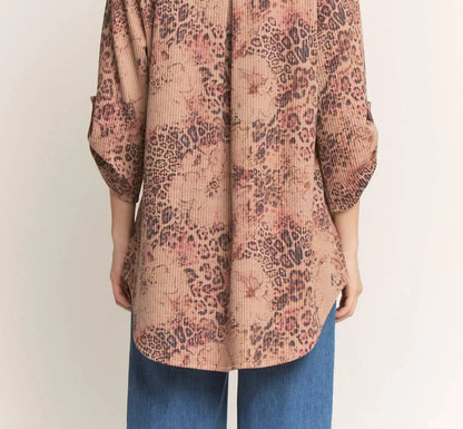 Heimish USA - Mandarin Collar Animal Urban Rib Top - Rack Hunt