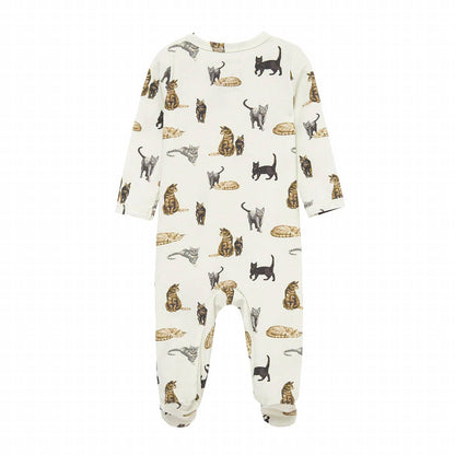 Baby's Cat Cotton Stretch Zipper Footed Romper