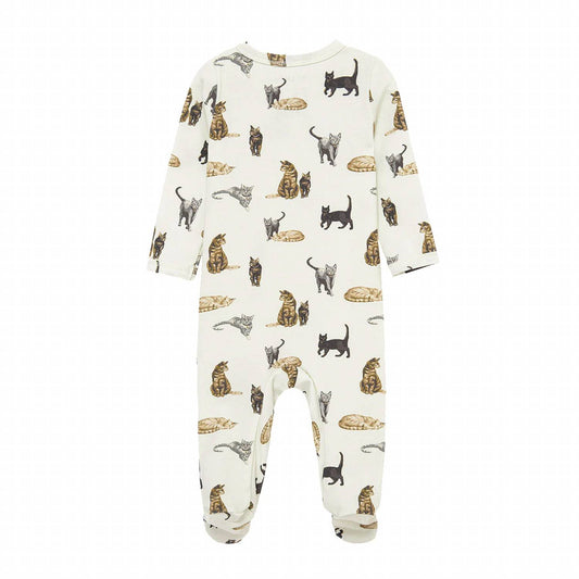 Baby's Cat Cotton Stretch Zipper Footed Romper