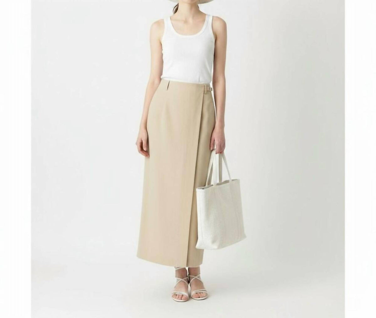 Silk Wrap Midi Skirt