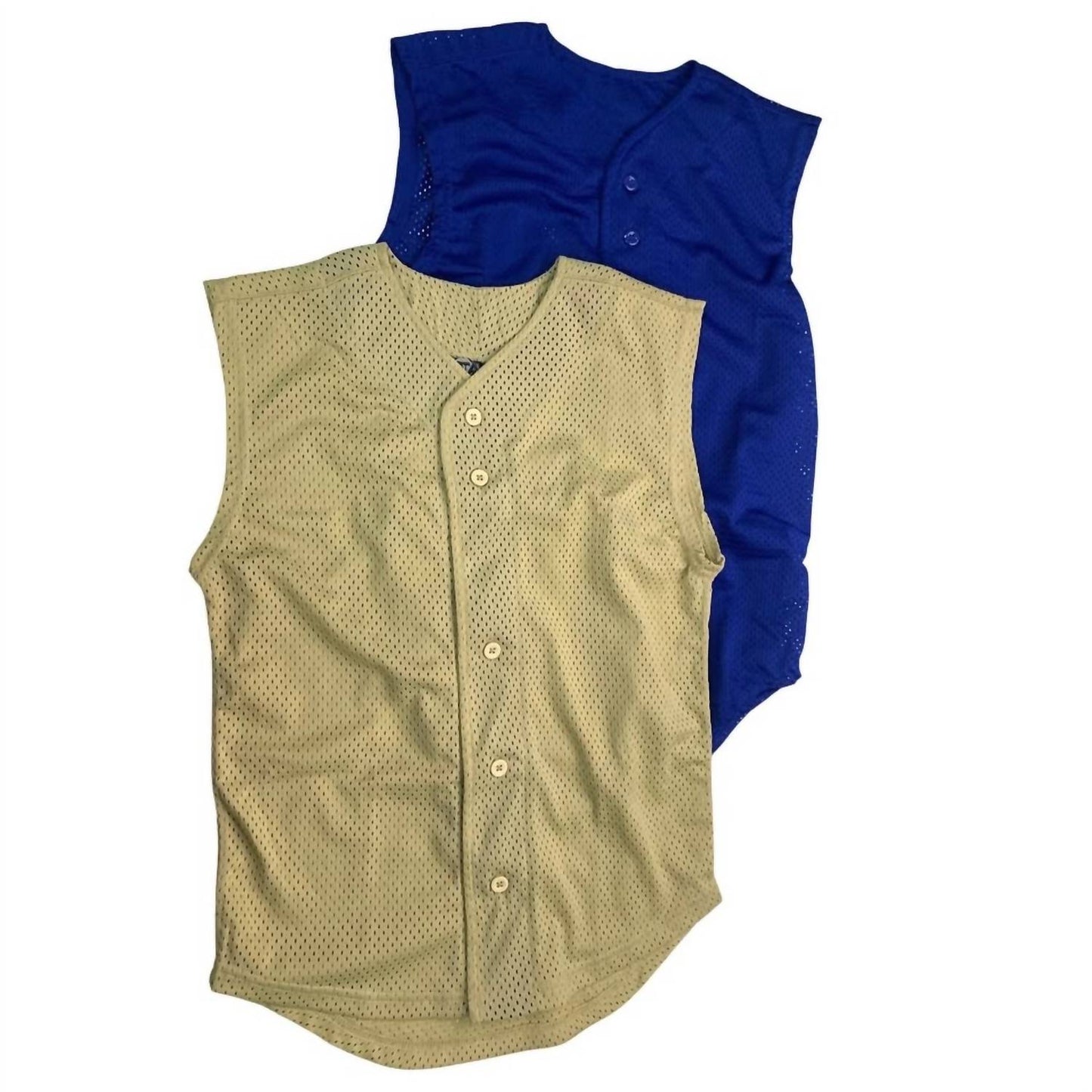Youth Uniform Button Down Sport Mesh Jersey Tank Top Vests - 4-Pack