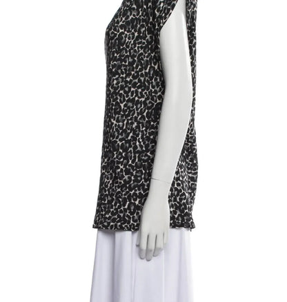 Callas Milano - Women's Animal Print Mock Neck Blouse - Rack Hunt