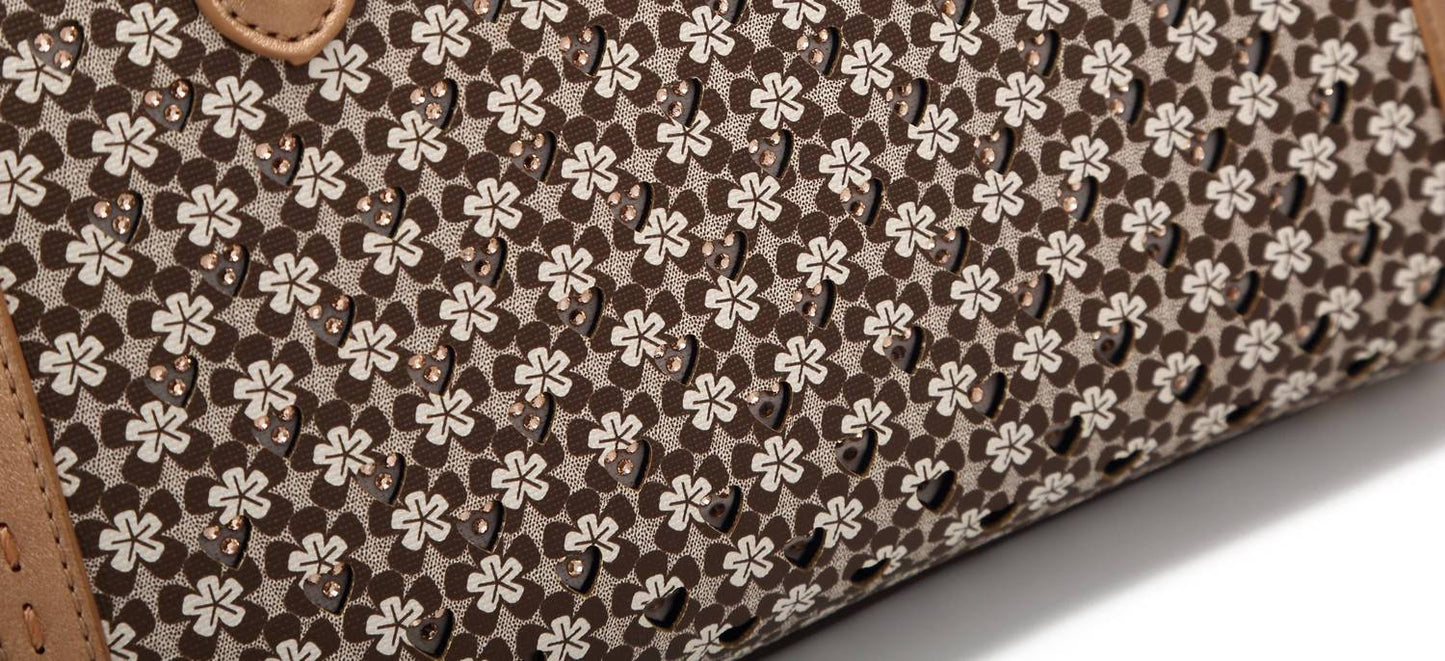 Women's Italy Classic Charm Floral Print Satchel Bag