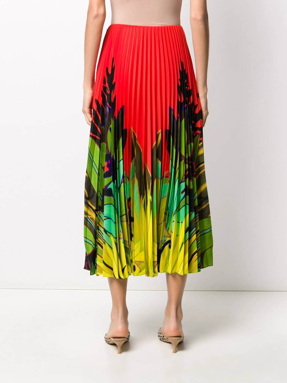 Valentino - Mirrored Monkeys Forest Pleated Skirt - Rack Hunt
