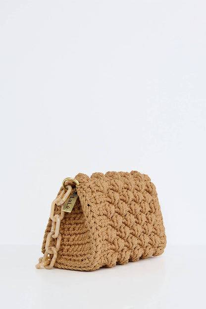 Women's Olympia Leather Raffia Bag