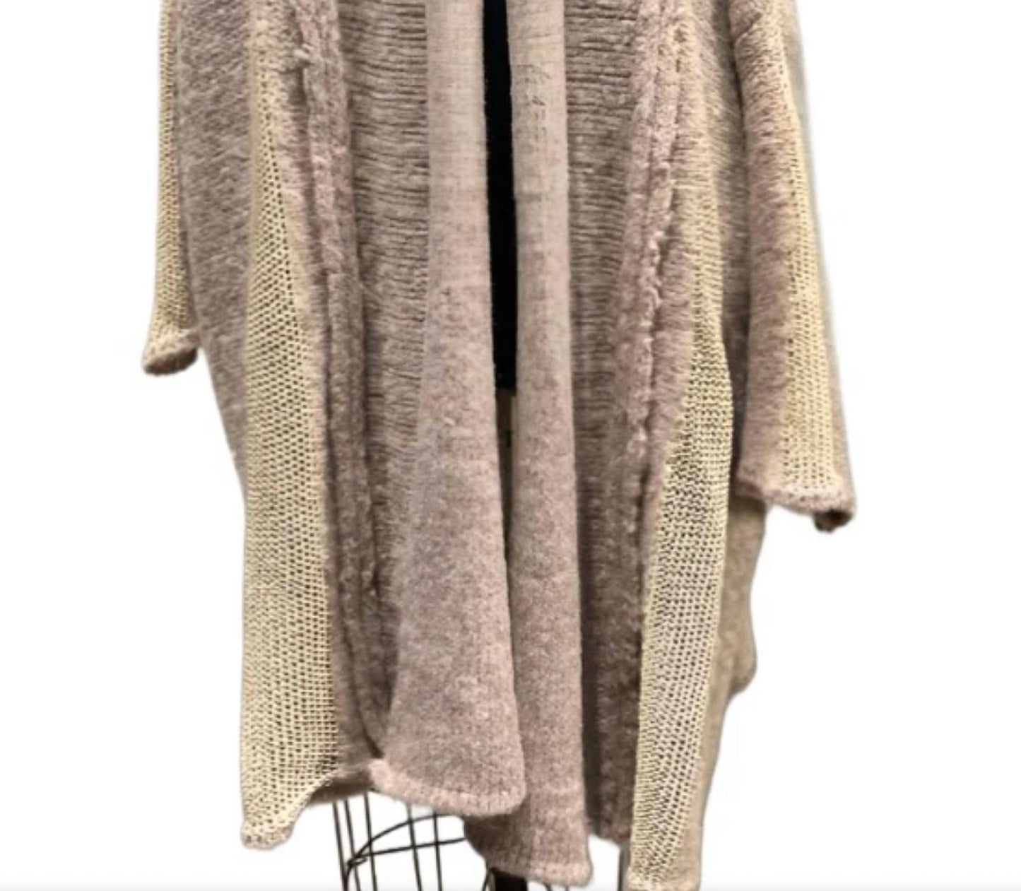 Kimono cardigan with mesh