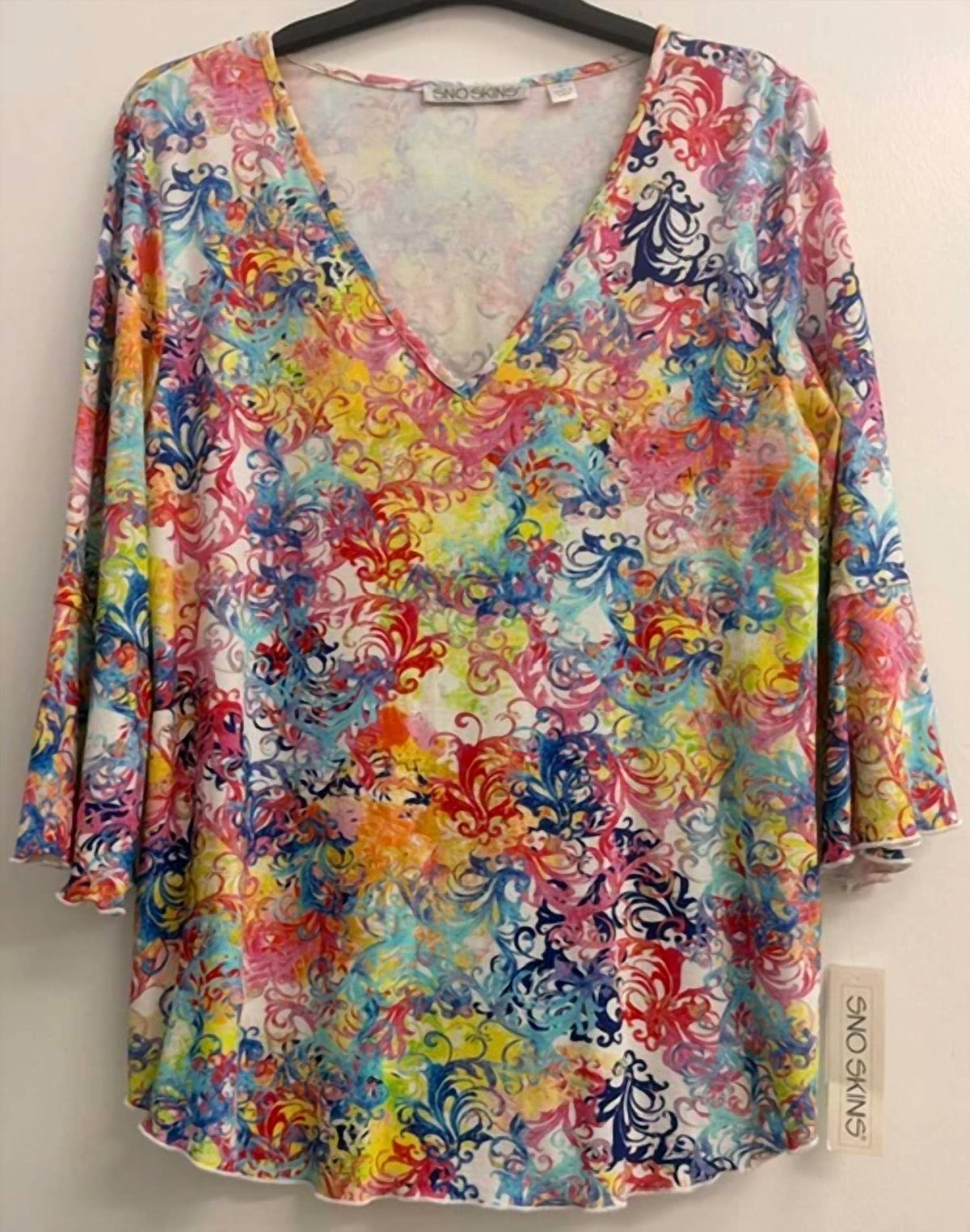 V-neck Top With Flounce Sleeves