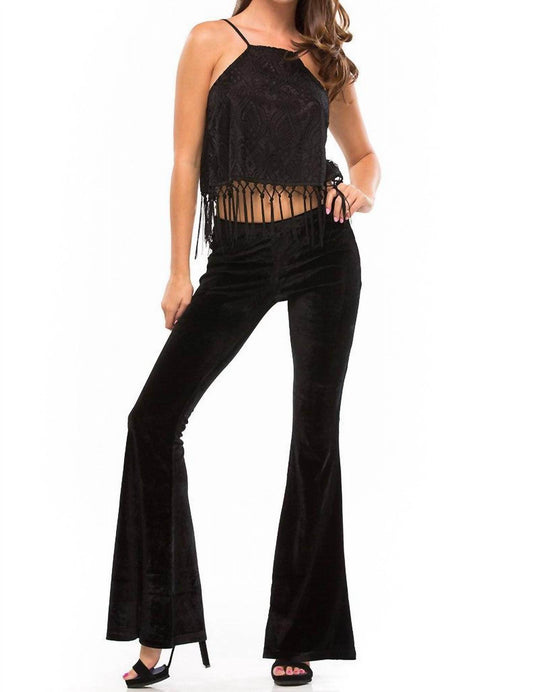 WYLDR - Amina Velvet Flare Pant - Rack Hunt -