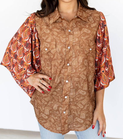 Western Abstract Blouse