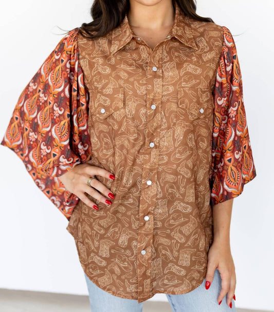 Western Abstract Blouse