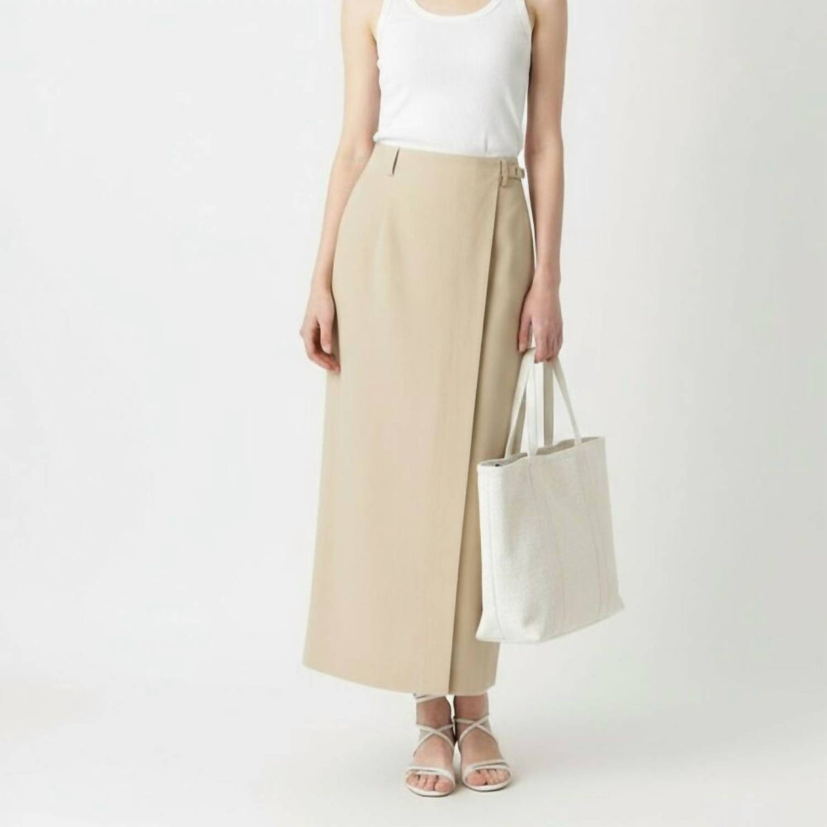 Silk Wrap Midi Skirt