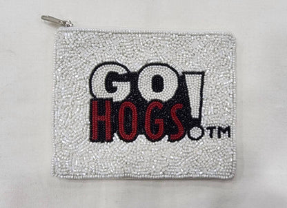 Women's Arkansas Razorbacks Beaded Zip Pouch