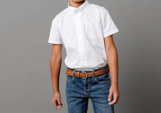 Boy's Organic Stretch Poplin Short Sleeve Shirt
