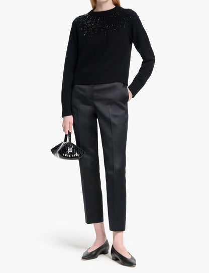 Harold Beaded Neckline Wool Sweater