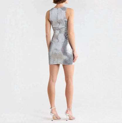 Rosette Sequin Dress