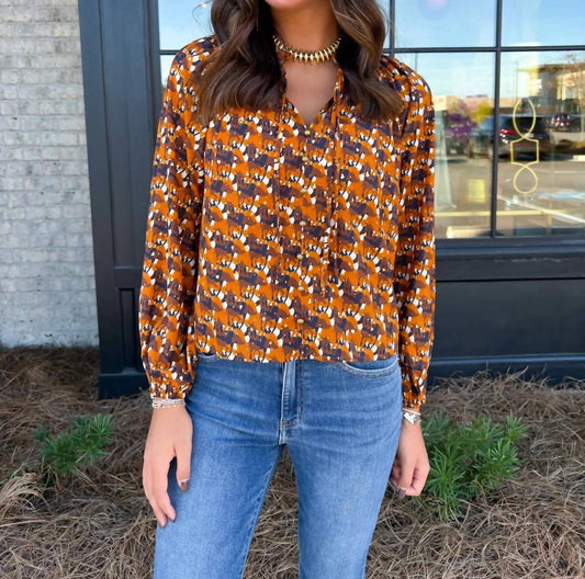 V-neck Peasant Top