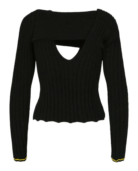 Bottega Veneta - Women's Boucle Ribbed V-neck Sweater - Rack Hunt