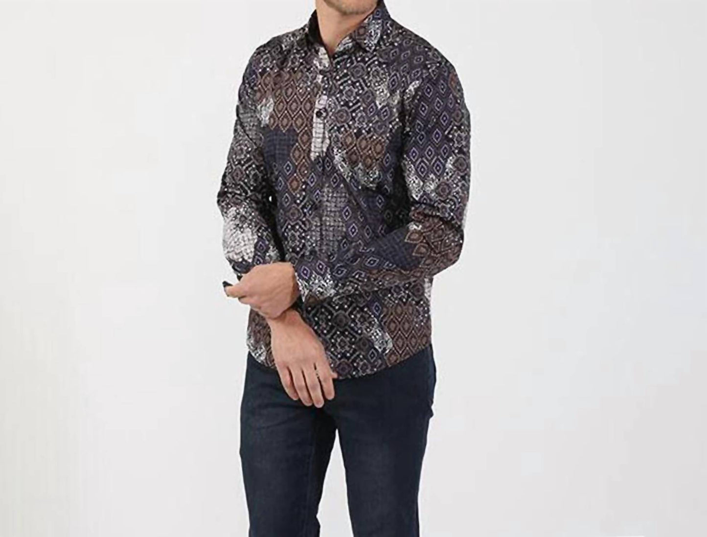 Modern Style Digital Print Button Down Shirt