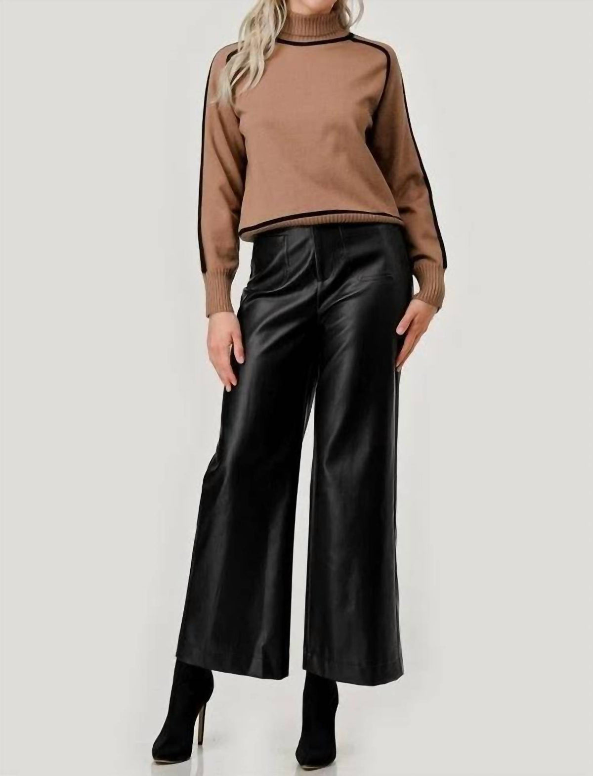Piper Faux Leather Wide Leg Pants