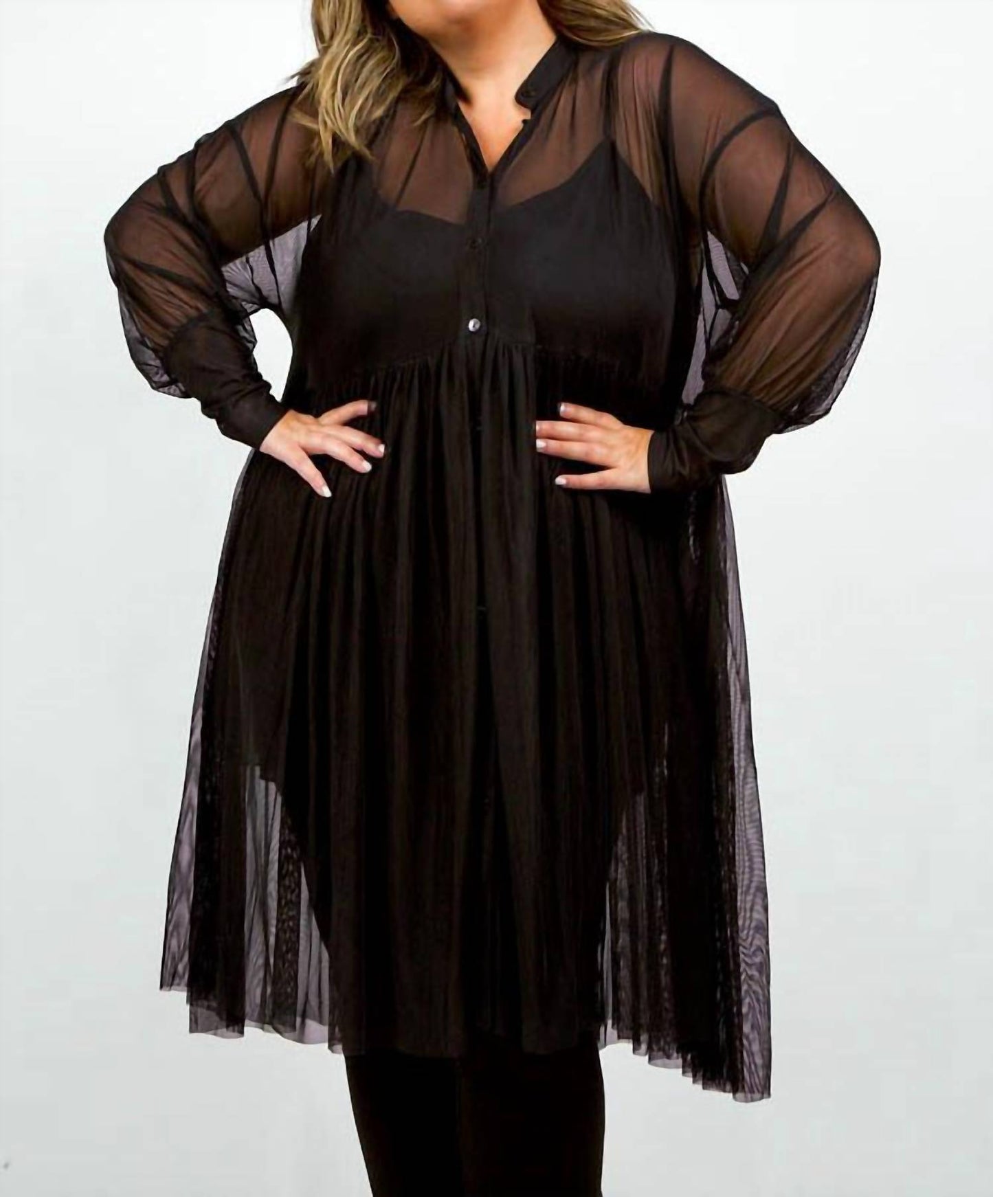 Mesh Tulle Dress - Plus