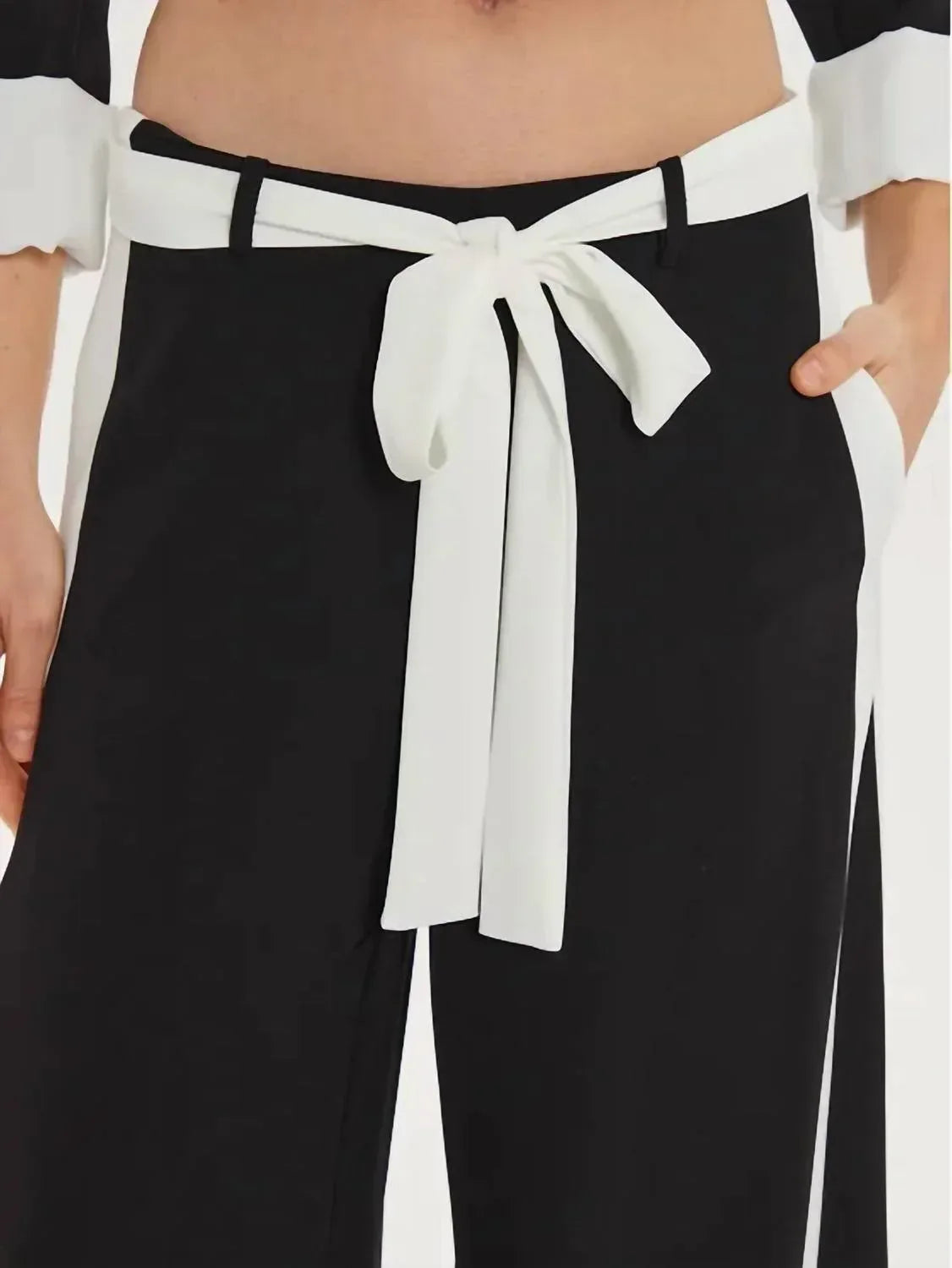 Imperial - Side Contrast Stripe Belted Pants - Rack Hunt