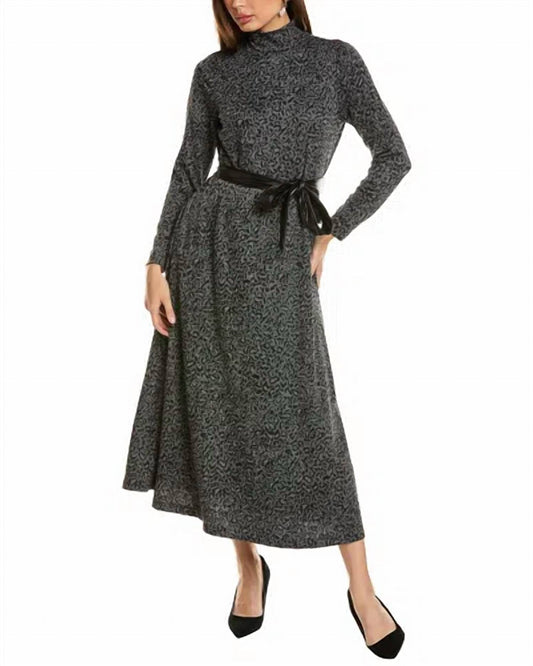 Mock Neck Midi Dress