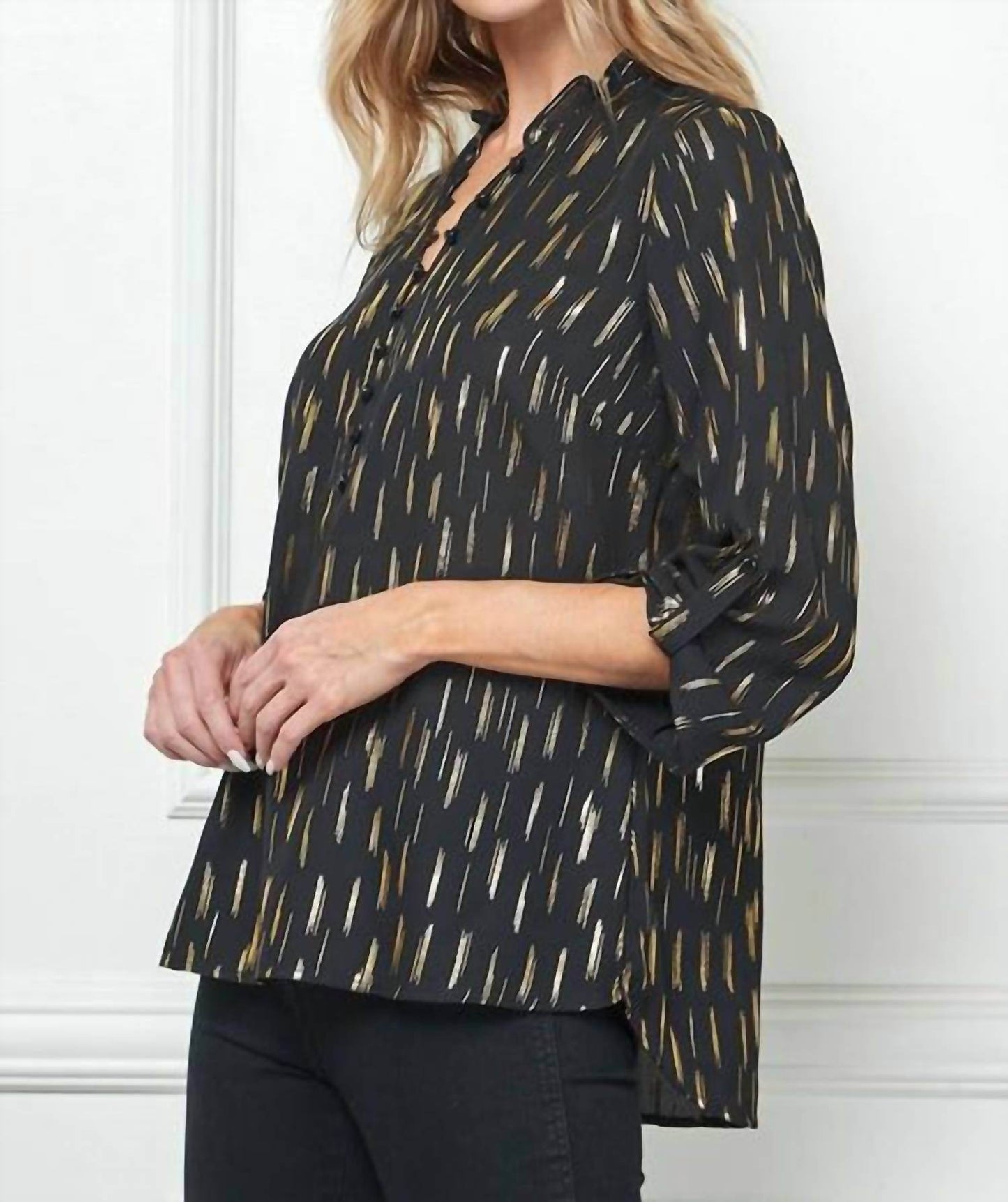 Sara Michelle - Women's Gianna Ruffle Neck Blouse - Rack Hunt -