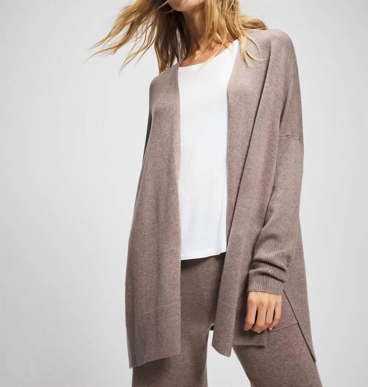 Premier Knit Sweater Wrap And Funnel Neck Midi Dress Set