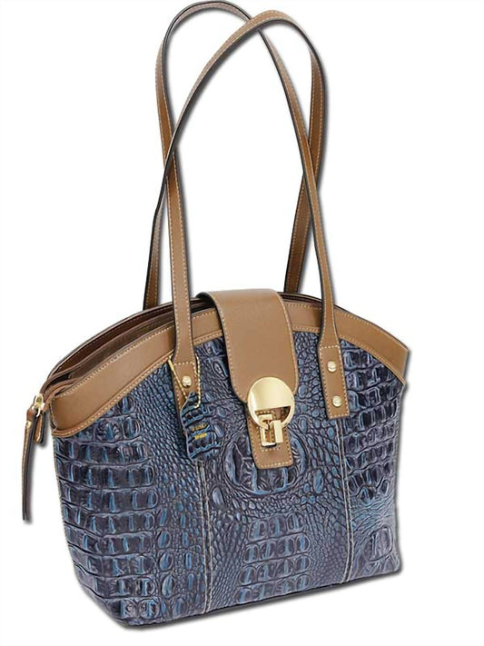 Women's La Rochelle Crocodile Embossed Leather Tote Bag