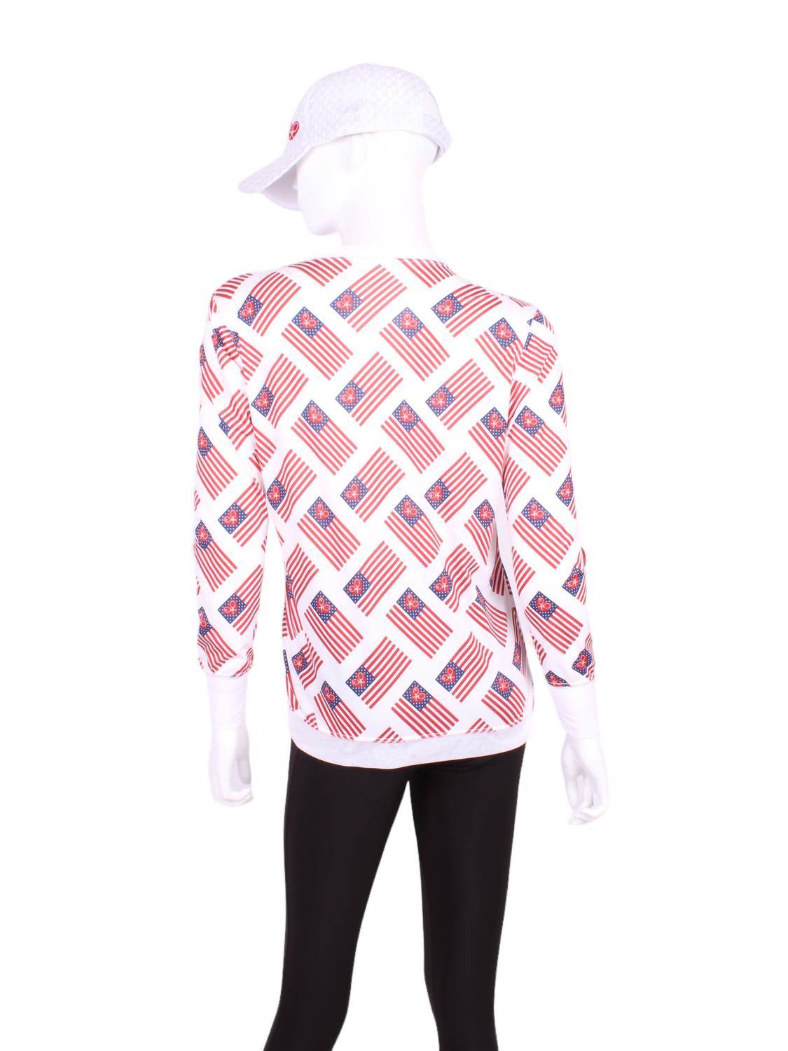 Love Love Tennis - Women's Flag Long Sleeve Very Vee Tee - Rack Hunt