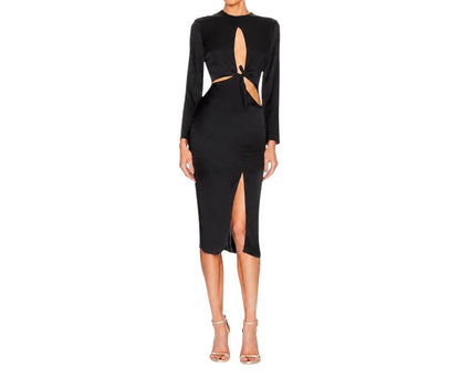 Rose Silk Midi Dress