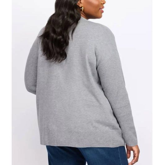 Bobeau - Button Front Cardi Pocketed Preppy Sweater - Plus - Rack Hunt
