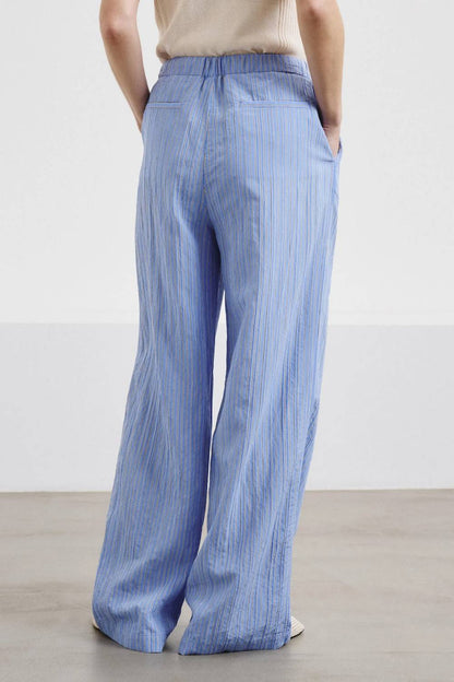Striped Technical Viscose Trousers