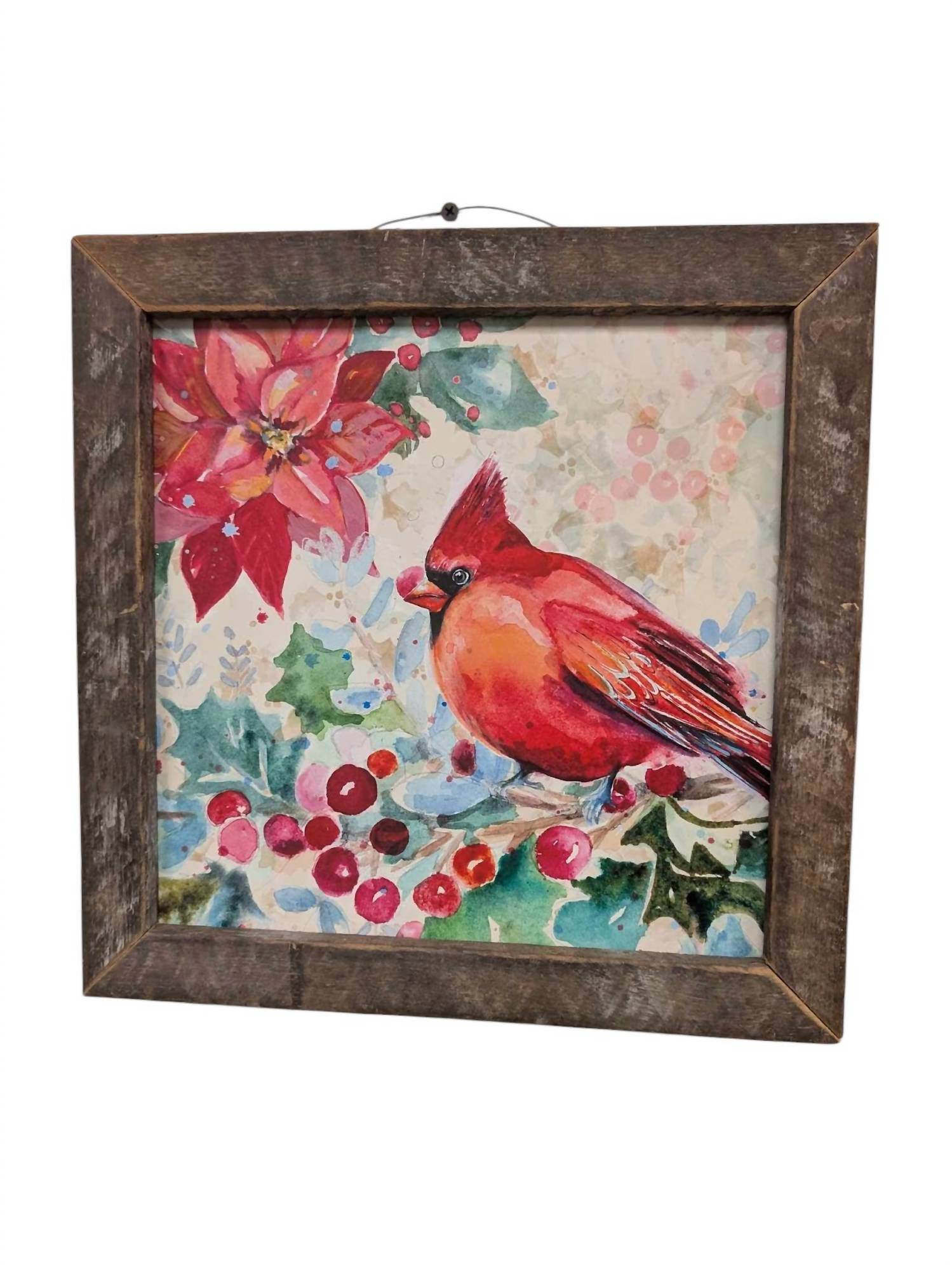 JanMichaels Art and Home - Cardinal Wood Framed Picture - Rack Hunt -