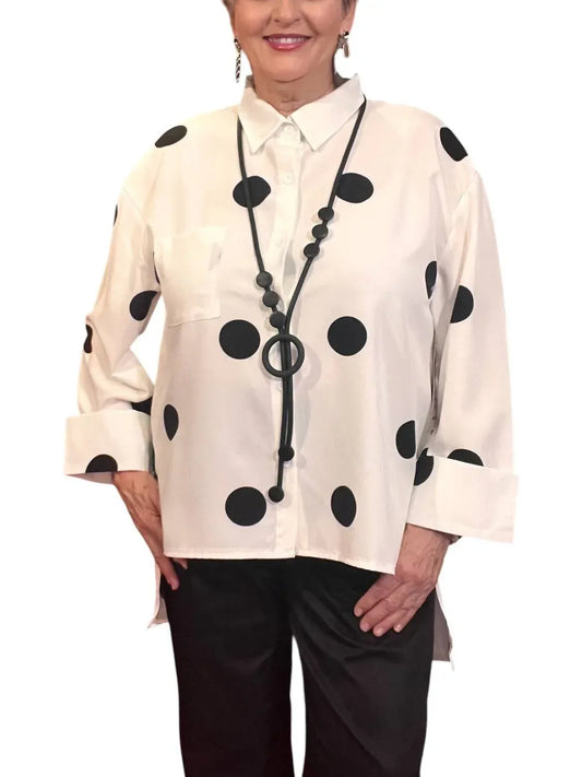 Diva USA - Collared Button-through Blouse With High-low Hem - Rack Hunt