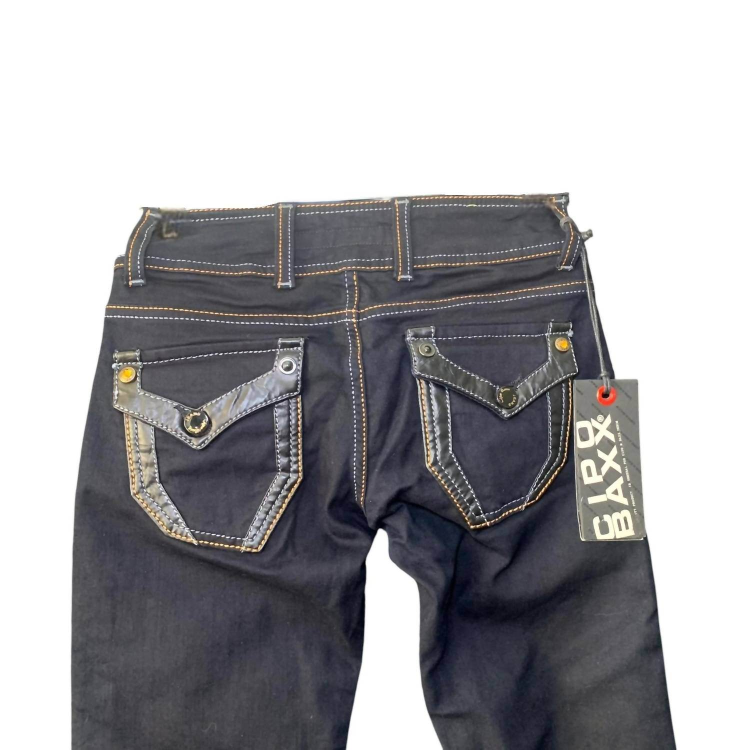 Cipo & Baxx - Women's Vintage High-waisted Beaded Embroidered Jeans - Rack Hunt -