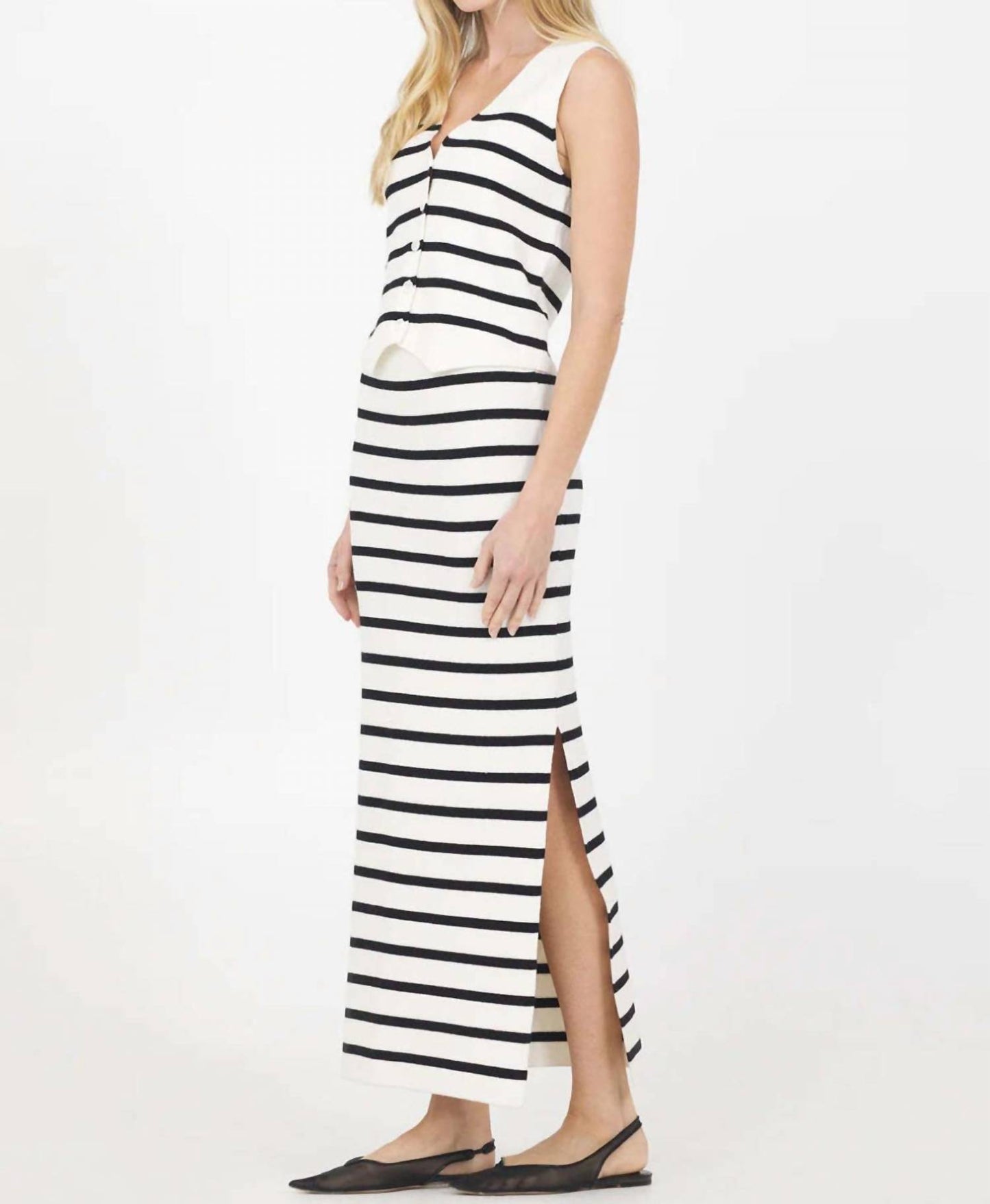 Celine Striped Maxi Skirt
