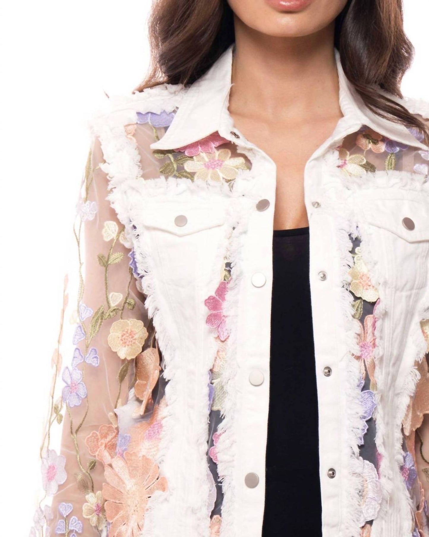 Embroidered Denim And Lace Bohemian Jacket