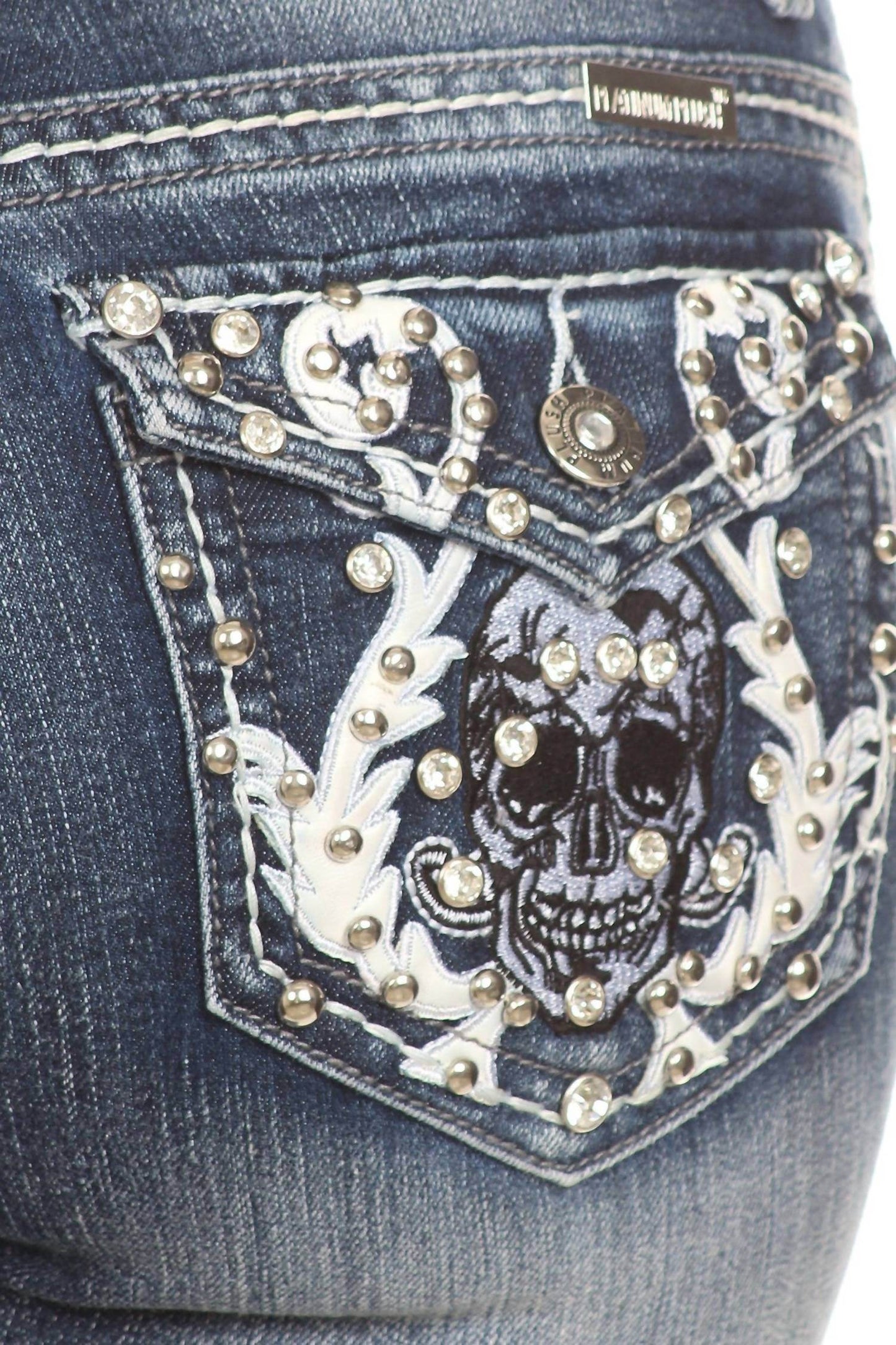 Bus Stop - Naughty Denim with Skull Pockets - Rack Hunt -