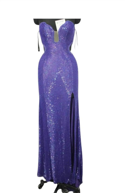 Aleta - Women's Sweetheart With Slit Prom Dress - Rack Hunt