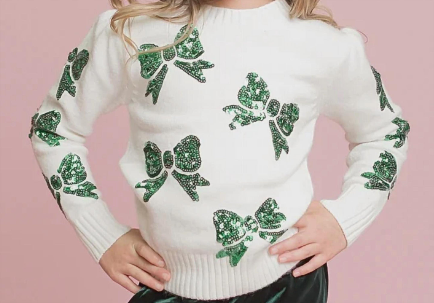 Sequin Bow Sweater