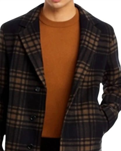 BOSS - Cam Check Relaxed Fit Wool Coat - Rack Hunt