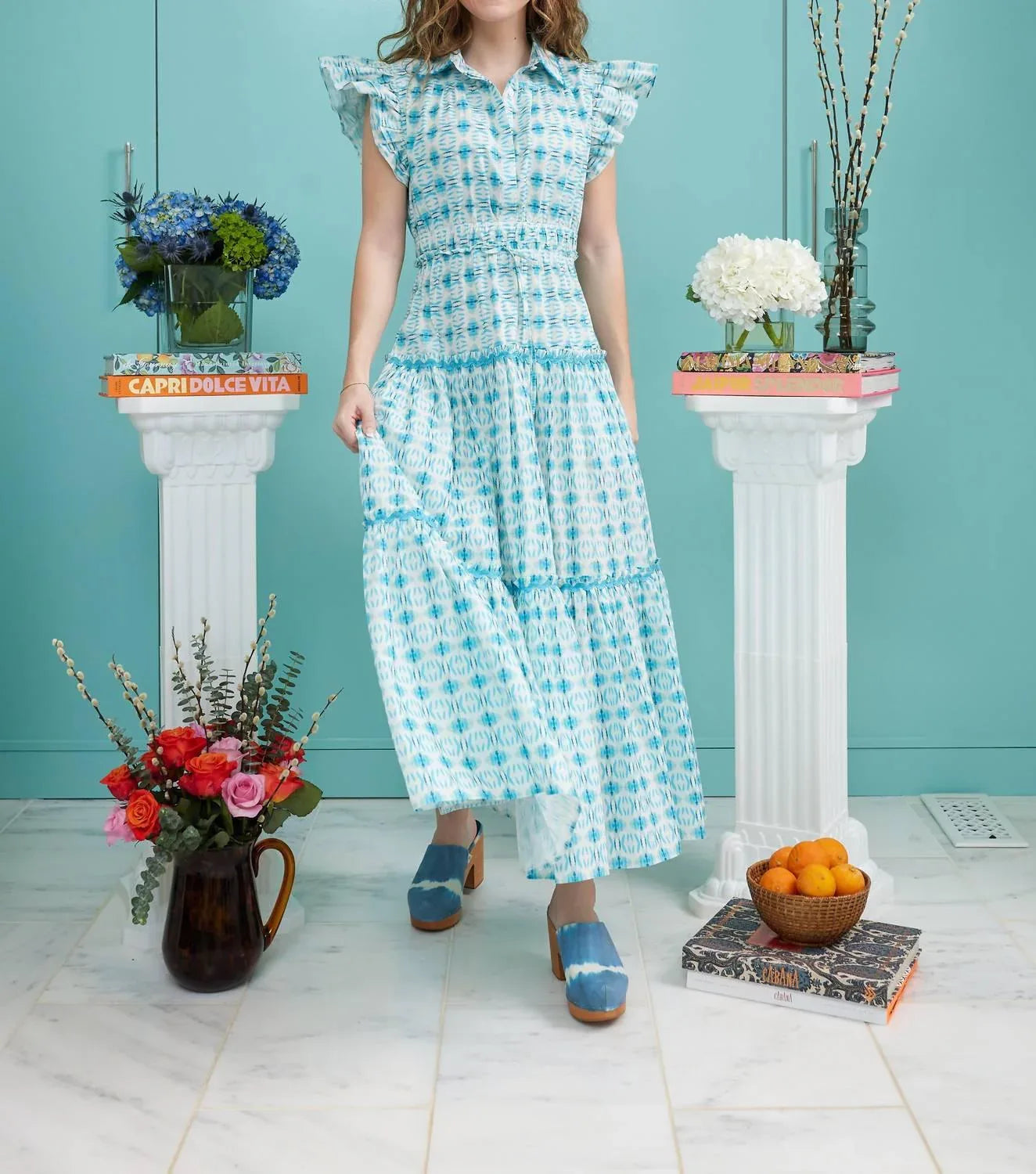 BROOKS AVENUE - Flutter Sleeve Maxi Dress - Rack Hunt