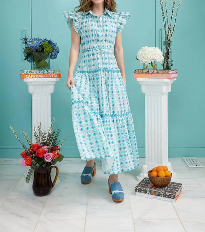 BROOKS AVENUE - Flutter Sleeve Maxi Dress - Rack Hunt