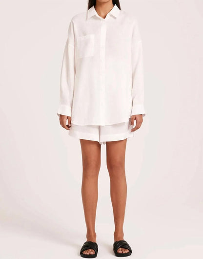 Nude Lucy - Lounge Heritage Linen Shirt - detail view - Rack Hunt